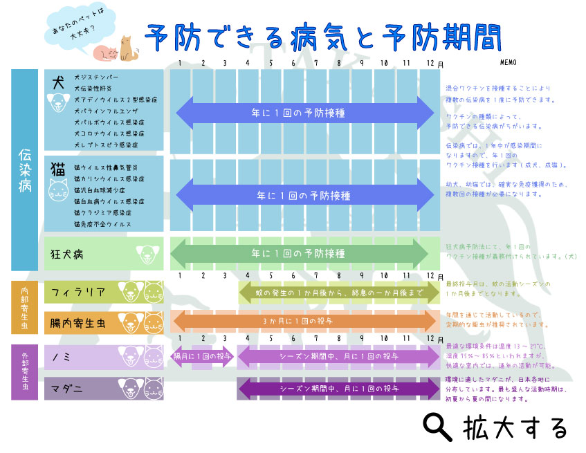 予防できる病気と予防期間